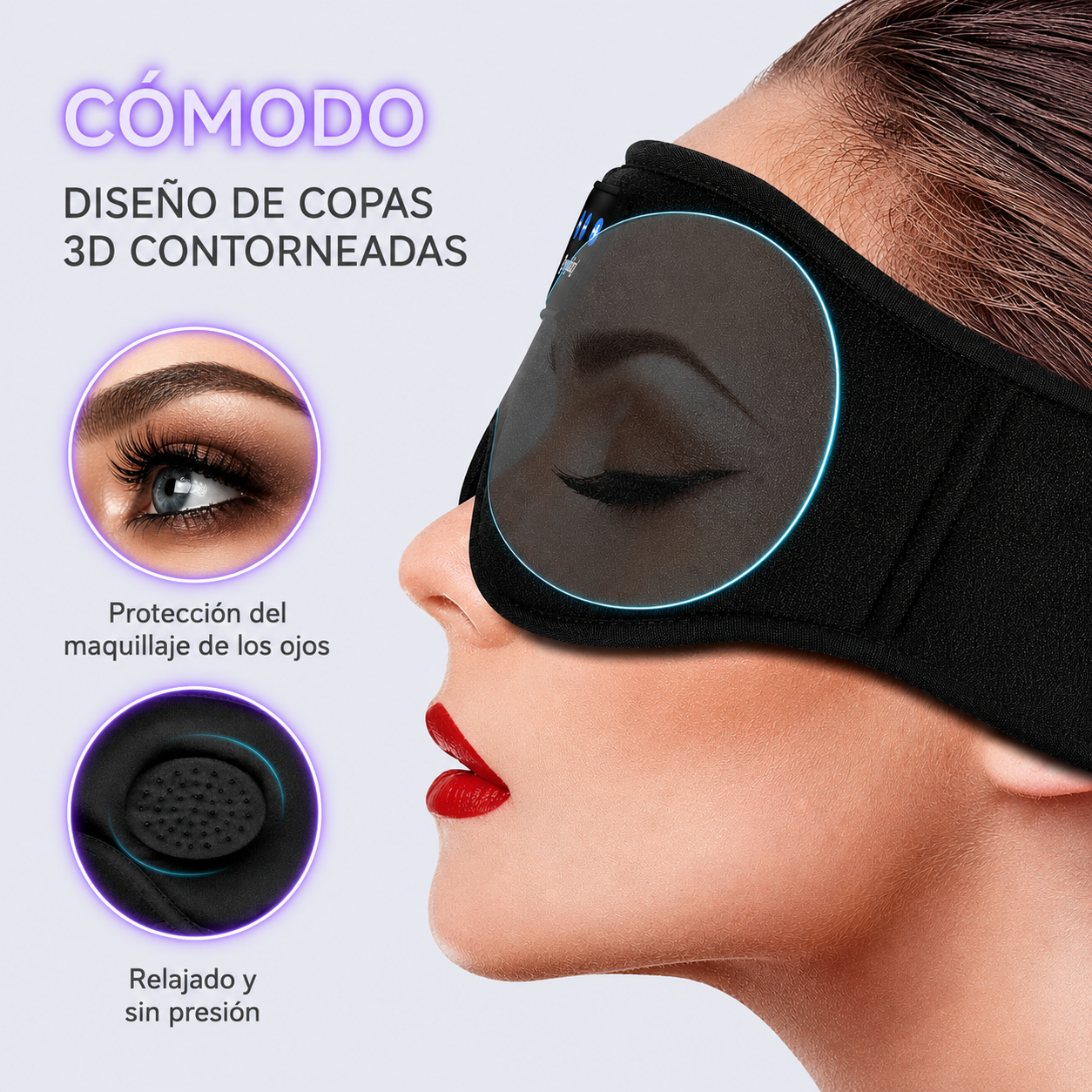 Máscara para dormir bluetooth