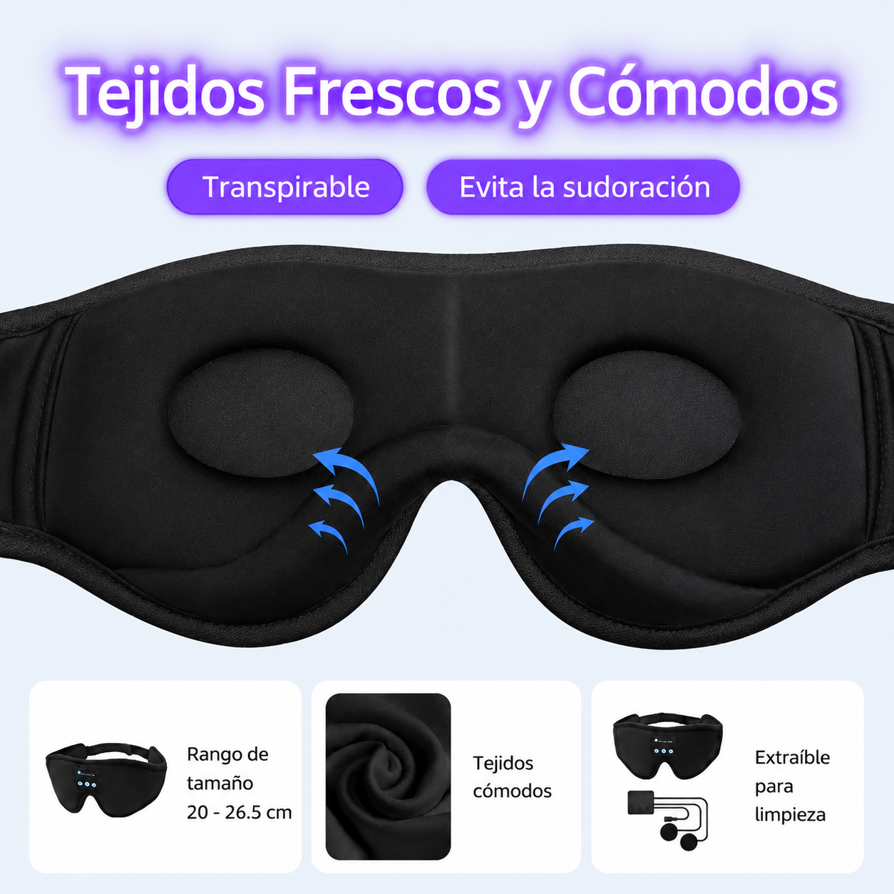 Máscara para dormir bluetooth