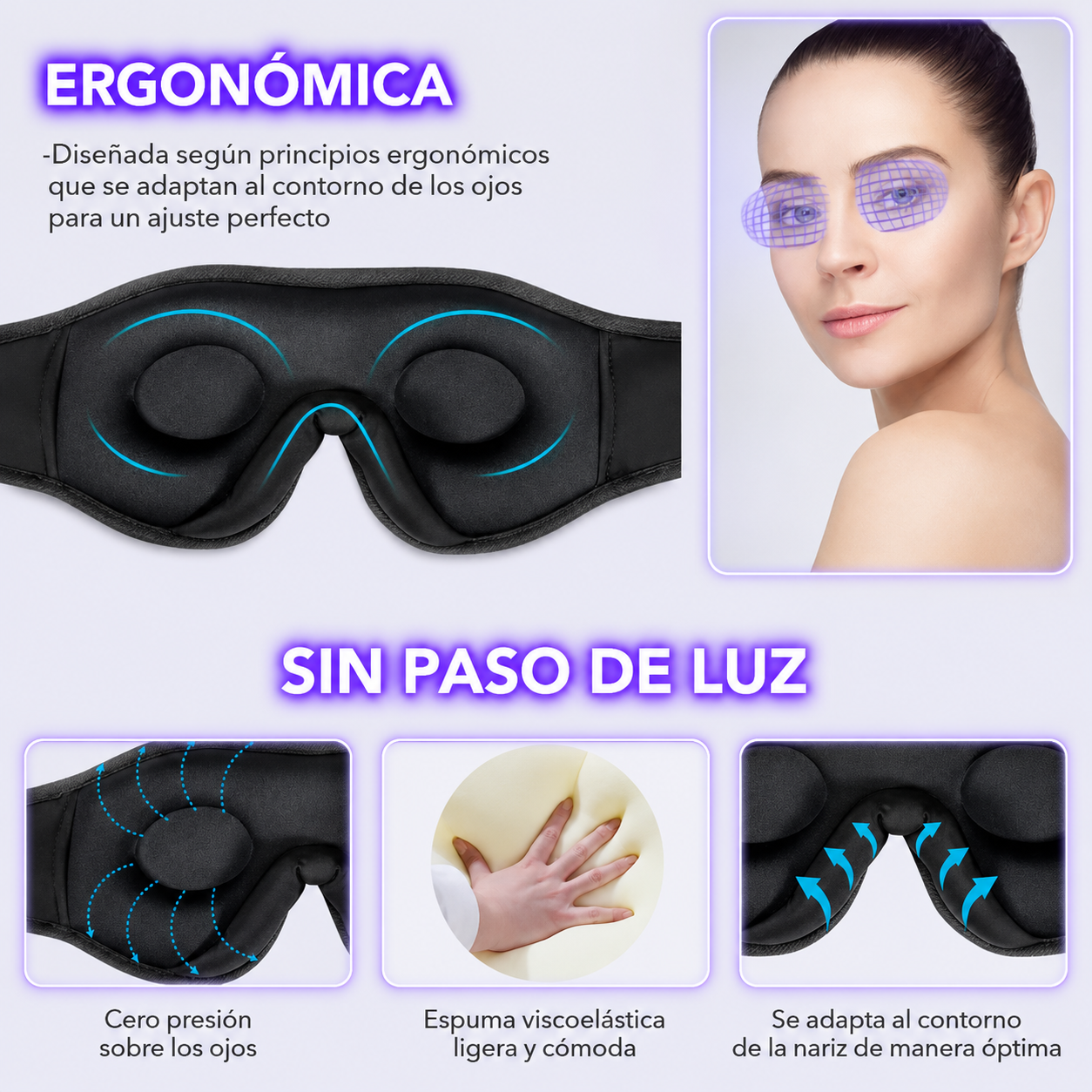 Máscara para dormir bluetooth