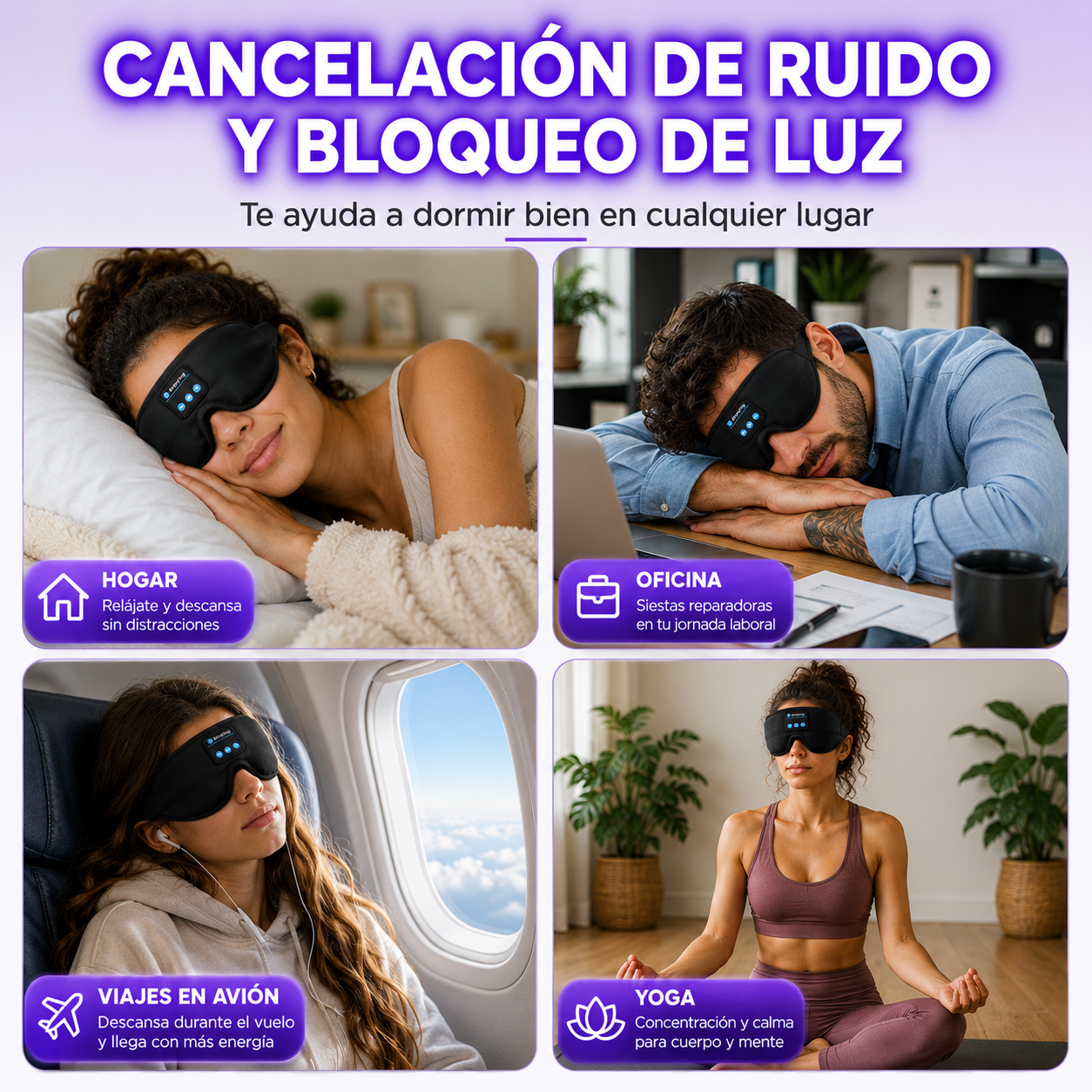 Máscara para dormir bluetooth